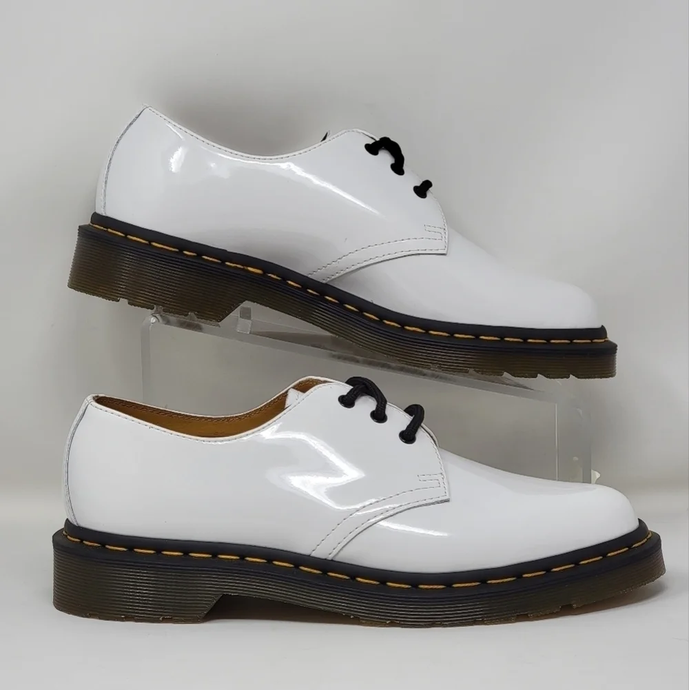 Dr. Martens 1461 Patent Leather Lamper Oxfords Shoes Womens Sz 9 26754 White New